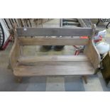 A wooden garden bench