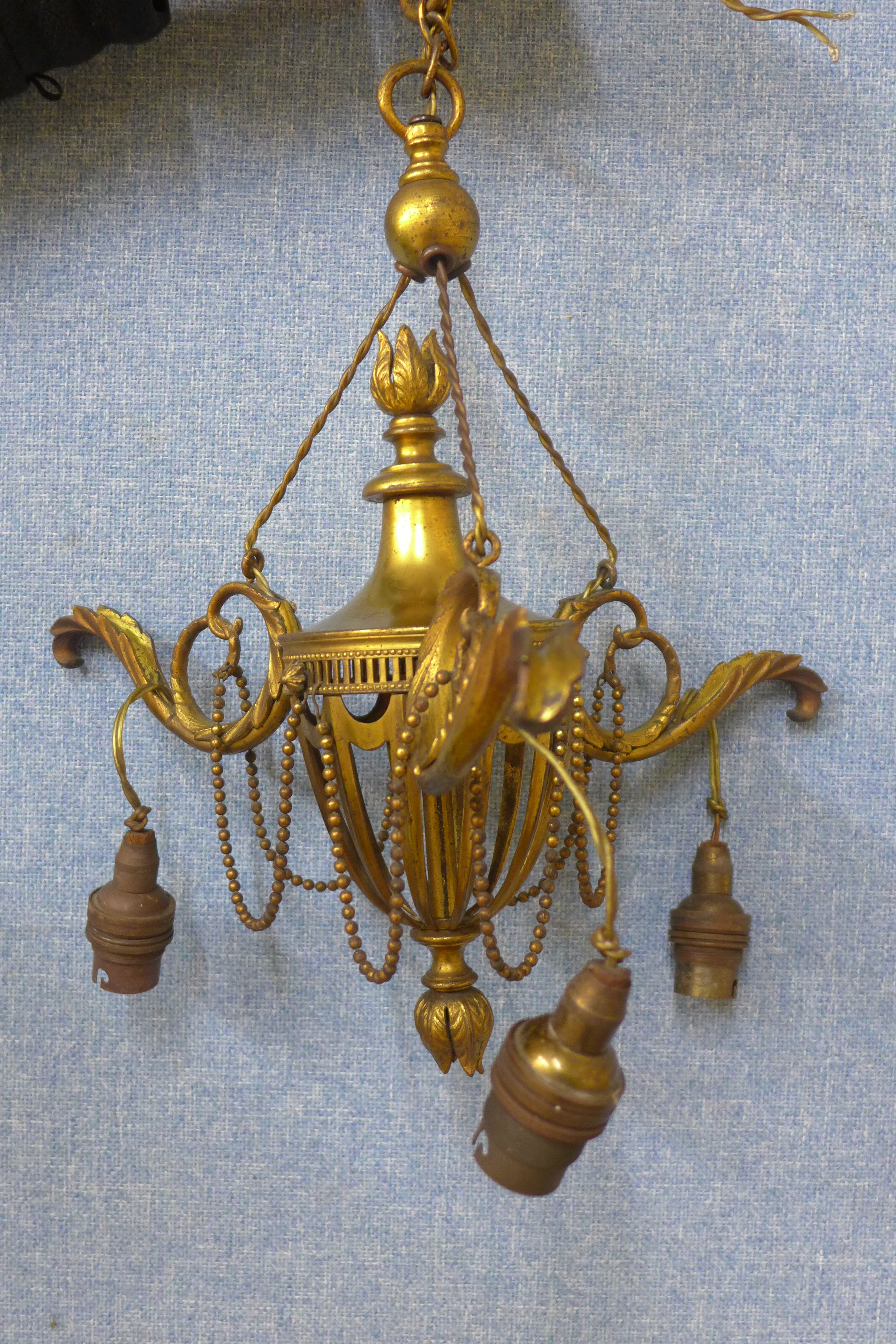 A Victorian gilt metal electrolier