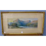 Italian School (19th Century), lake scene, pastel,