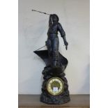 Two 19th Century French spelter figural clocks