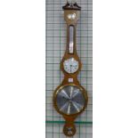 A Comitti of London inlaid mahogany aneroid banjo barometer