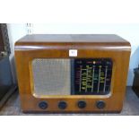 A Pye walnut radio