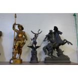 Three 19th Century French spelter figures