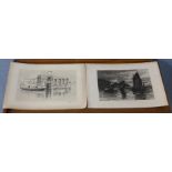 Two etchings, David Law of Whitby Harbour and * Parnell of Venice,