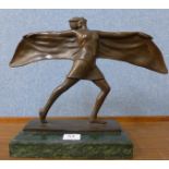 An Art Deco style bronze figure, Bat Girl,