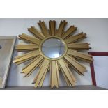 A gilt sunburst mirror