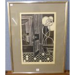 A signed Lawrence Hill artists proof etching, Interior Door,