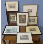 Eight assorted engravings