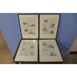 Rowland Langmaid (1897-1956), set of four etchings,