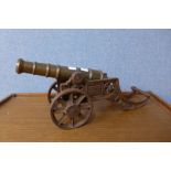 A 19th Century bronze signal cannon (with proof marks),