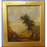 Italian School (early 19th Century), landscape with gypsy figures on a path,