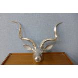 An aluminium antelope's head