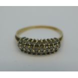 A 9ct gold and diamond ring, 2.