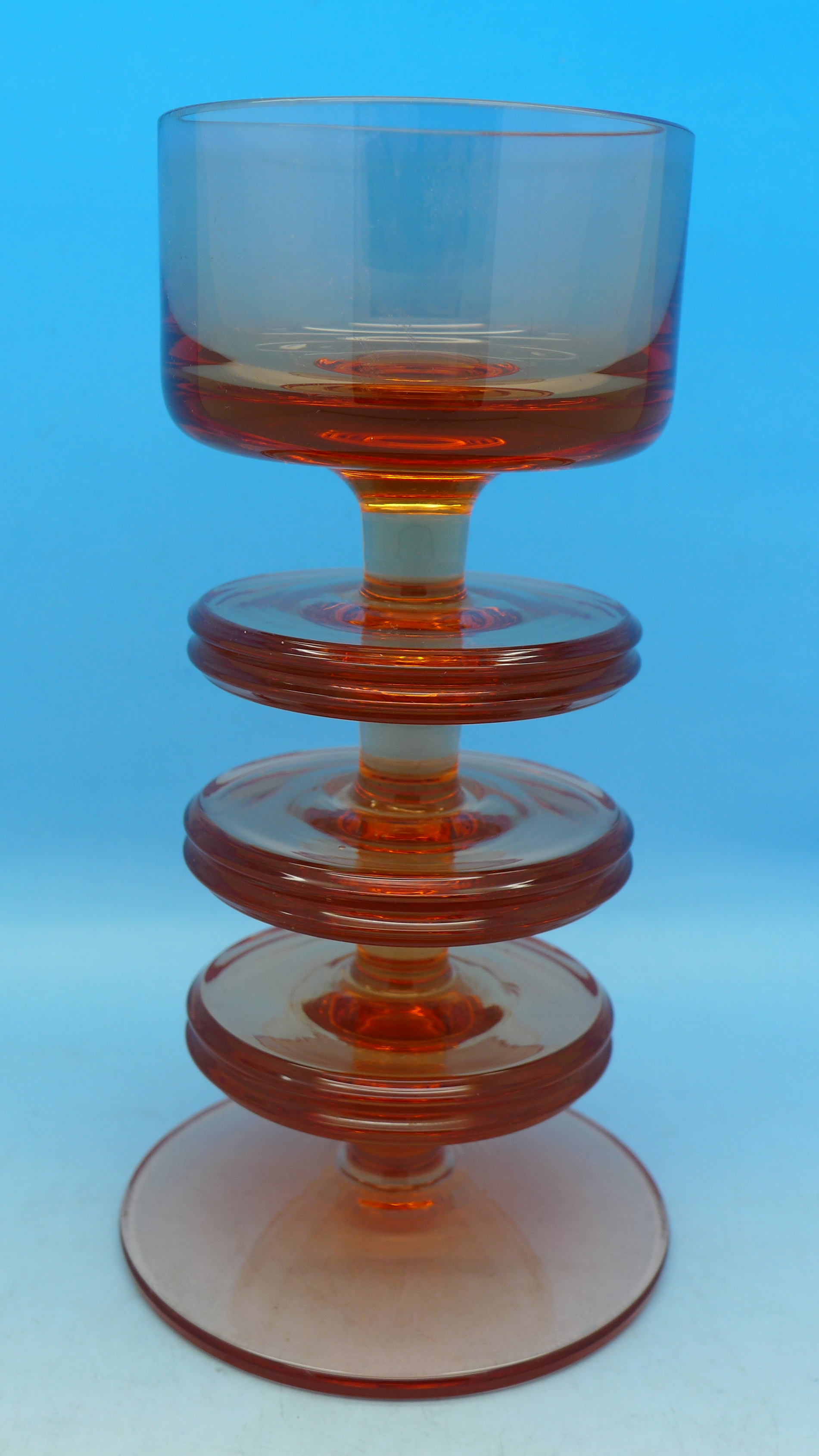 A Wedgwood glass Sheringham candlestick, 1967, by Ronald Stennett-Wilson, 14.