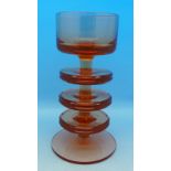 A Wedgwood glass Sheringham candlestick, 1967, by Ronald Stennett-Wilson, 14.