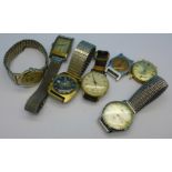 Seven gentleman's mechanical wristwatches