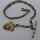 A silver Albert chain and fob,