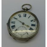 A Hollis of Ilkeston 935 silver pocket watch,