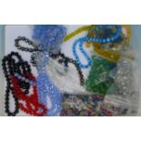 A collection of glass bead necklaces