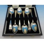 A cased set of six silver teaspoons by Peter, Ann and William Bateman, London 1805,