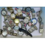 A collection of wristwatches including Michael Kors