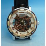 A gentleman's Winner manual wind wristwatch, skeleton dial,