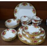 Royal Albert Old Country Roses china comprising cups, saucers, side plates, medium plates,