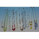 A collection of ten vintage necklets