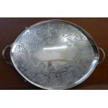 A large plated gallery tray by James Dixon,