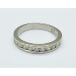 A white metal and diamond half eternity ring, 0.50ct diamond weight, 2.