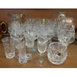 A collection of etched glass and crystal vases, including early 20th Century, a Webb Corbett vase,