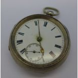 A silver cased pocket watch, Birmingham 1903,