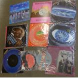 A collection of records, picture discs, coloured vinyl and shaped,