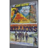 Three film posters; Rio Grande, The Hellions and Son of a Gunfighter,