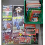 A large quantity of Nottingham Forest football programmes 1978 to 1981,