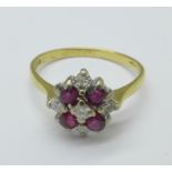 An 18ct gold, ruby and diamond ring, 2.