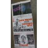 Five film posters; Fort Apache The Bronx, Donovan's Reef, King Rat, Valdez Is Coming and Shalako,