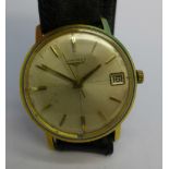 A Longines rolled gold wristwatch,