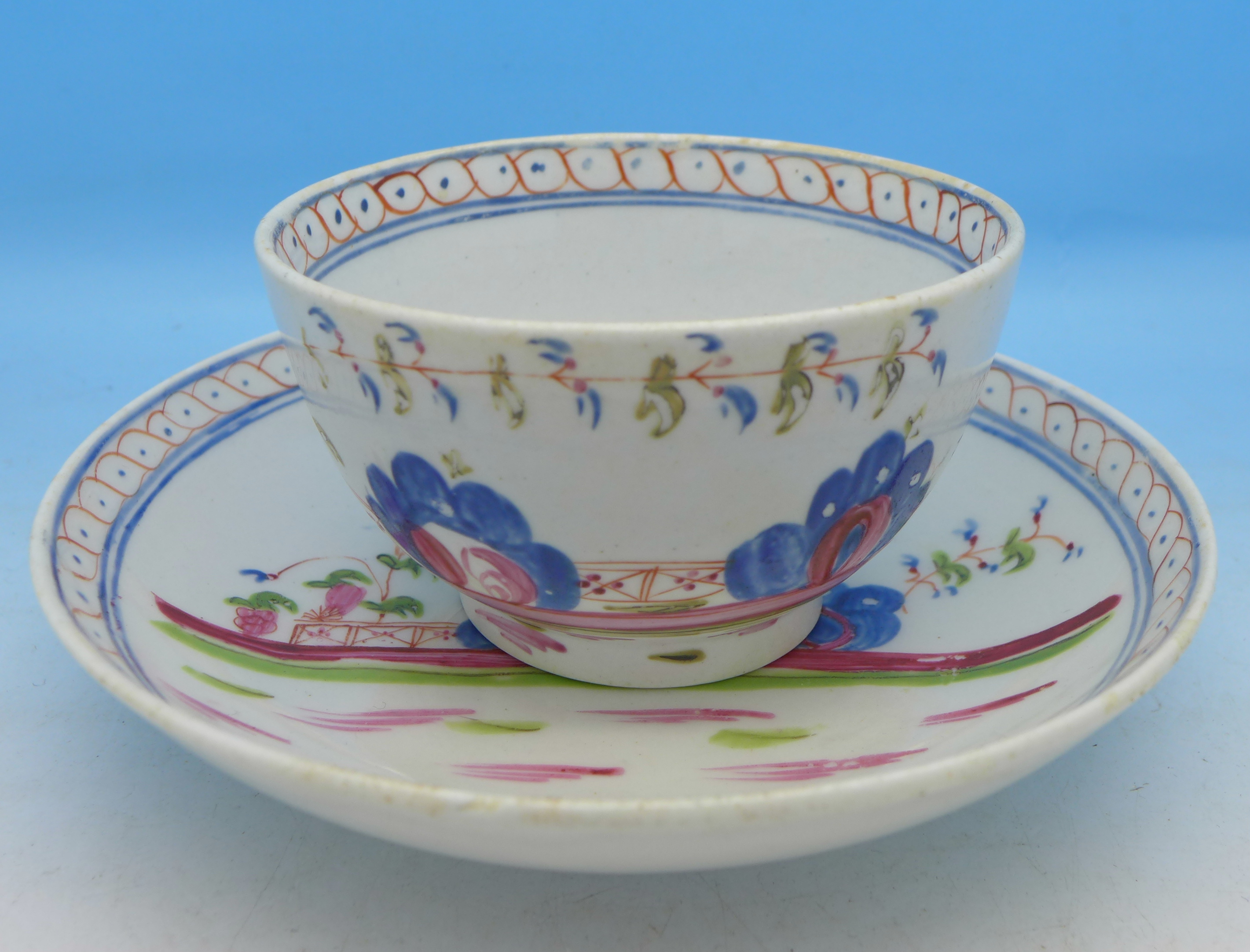 An early English tea bowl and saucer