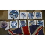 Royal Worcester Dambusters collectors plates, nine in total,