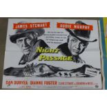 Two film posters; Mystery Man, 68 x 104 and Night Passage,