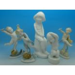 Three German figures, one a/f, a Bing and GrØndahl figure and a Spode figure,