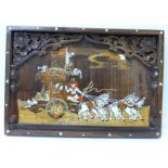 A Chinese inlaid wall plaque