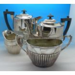 A four piece plated tea service,