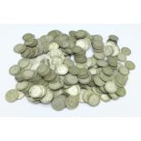 A collection of 3d coins including 19th Century and 1920 to 1946,