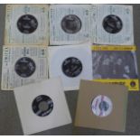 Eight The Beatles 7" singles, including I Feel Fine R5200 and two Swan Label singles,