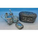 A plated condiment set by Elkington,