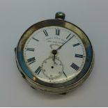 A silver pocket watch,