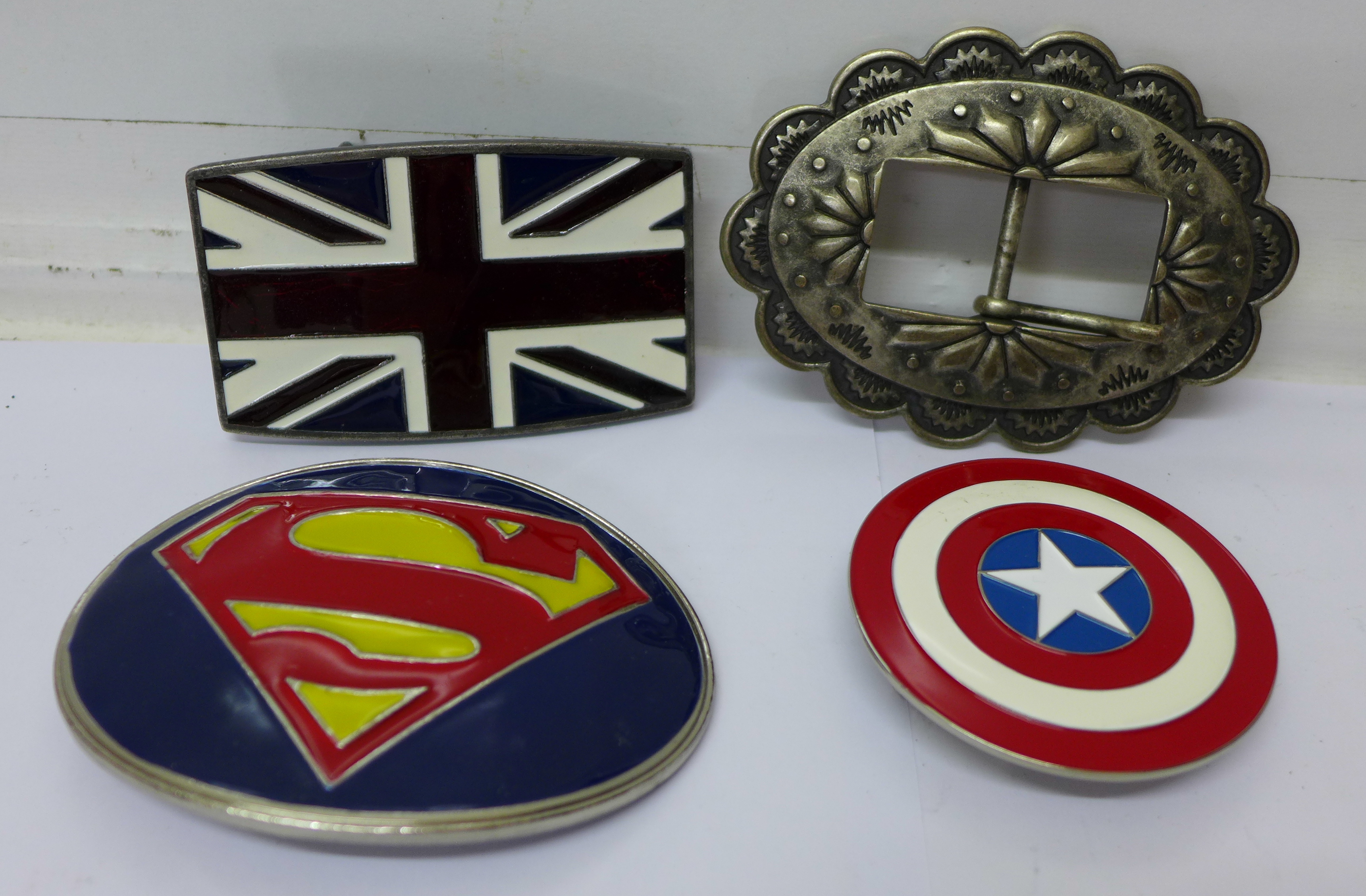 Four belt buckles