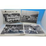 Forty-four Notts County press photographs including 1962 Centenary team photograph in white jerseys